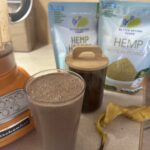 Dark Chocolate Hemp Protein Smoothie smoothie with hemp hearts and hemp protein powder