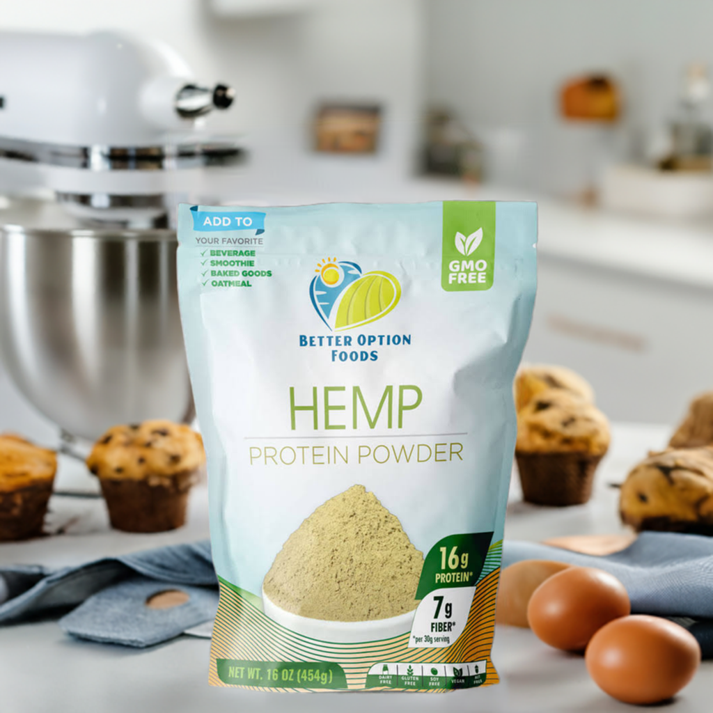 hemp protein powder with baked goods by better option foods