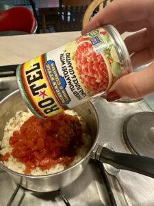 Savory Hemp Heart Sticky Rice with RoTel lime juice and cilantro